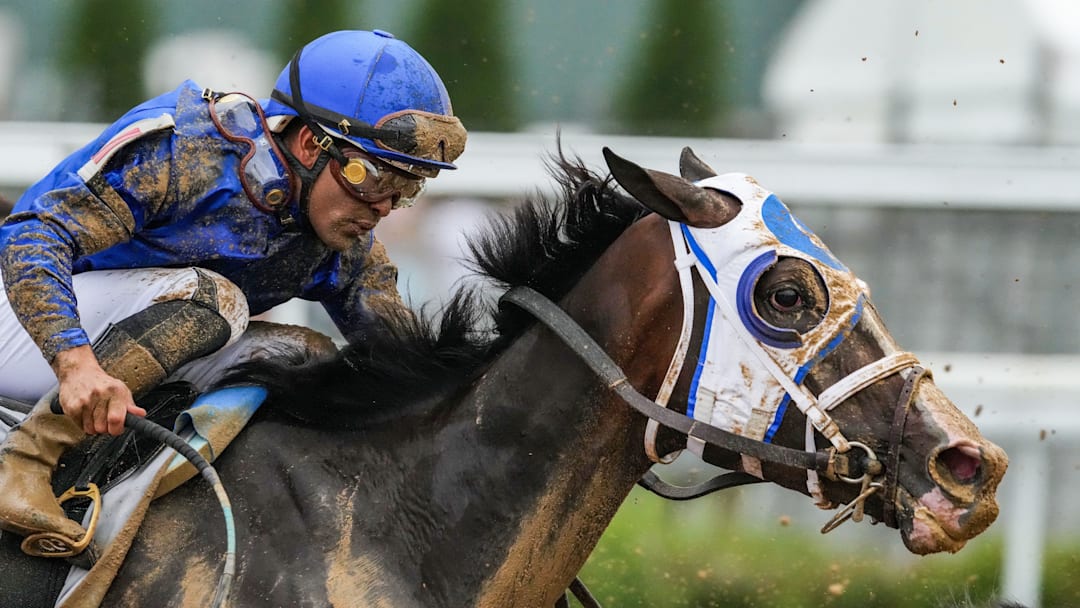 Good Cheer with Luis Saez up in the 151st running of the Kentucky Oaks at Churchill Downs in Louisville.