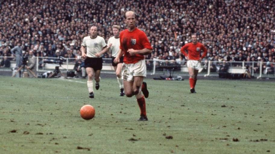 Bobby Charlton in the 1966 World Cup final for England