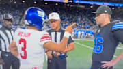 Russell Wilson didn't play in Sunday's game but he was able to make an appearance for the coin toss before overtime. 