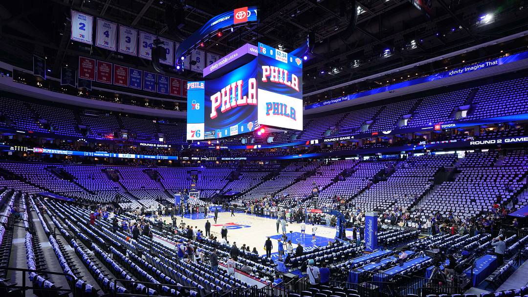 May 10, 2026; Philadelphia, Pennsylvania, USA; A general view before game four of the second round of the 2026 NBA Playoffs between the Philadelphia 76ers and New York Knicks at Xfinity Mobile Arena. Mandatory Credit: Kyle Ross-Imagn Images May 10, 2026; Philadelphia, Pennsylvania, USA; A general view before game four of the second round of the 2026 NBA Playoffs between the Philadelphia 76ers and New York Knicks at Xfinity Mobile Arena. Mandatory Credit: Kyle Ross-Imagn Images
