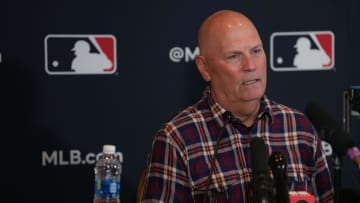 Atlanta Braves manager Brian Snitker answers questions