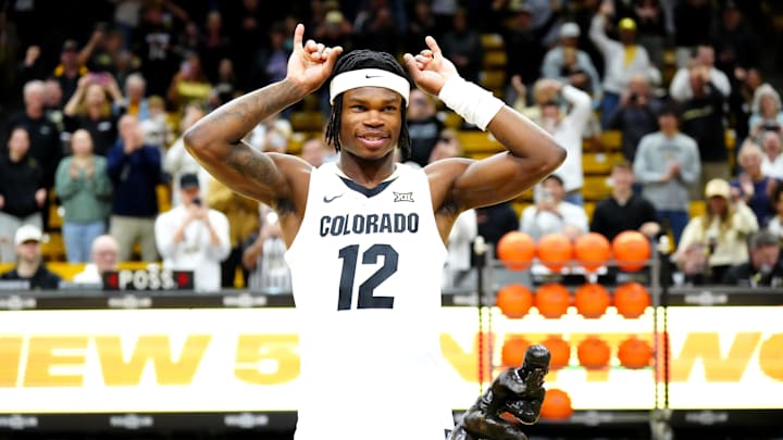 Colorado Buffaloes Heisman trophy winner Travis Hunter before the game against the Bellarmine Knights