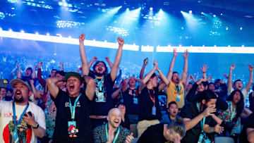 Fans popping off in the arena at Evo 2024