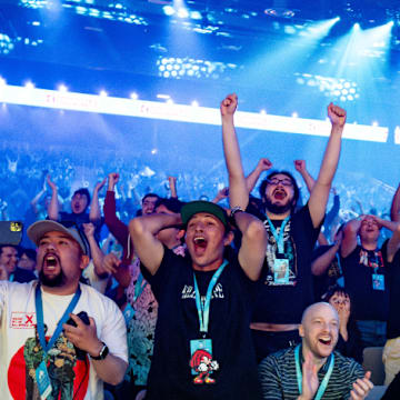 Fans popping off in the arena at Evo 2024