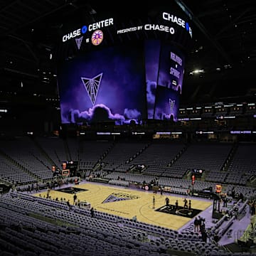 A view of the arena before the game between the Golden State Valkyries and the Los Angeles Sparks at Chase Center.