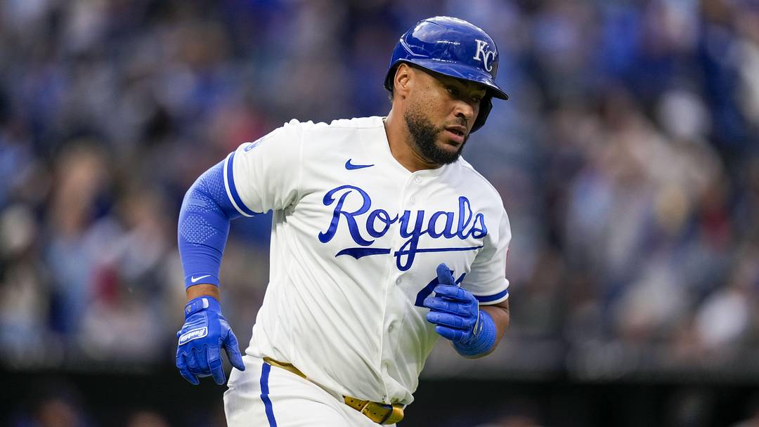 Kansas City Royals catcher Elias Diaz (43) rounds the bases Kansas City Royals catcher Elias Diaz (43) rounds the bases