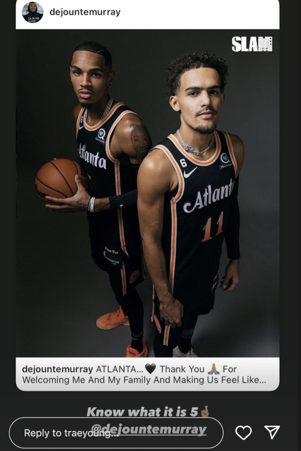 Trae Young's Instagram Story 