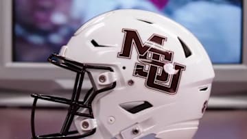 An image of the white helmets with the interlocking MSU logo that Mississippi State will wear against Tennessee on September 27 was unveiled in a social media post Thursday.