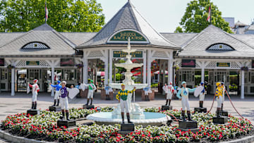 The Marylou Whitney entrance at Saratoga Race Course.