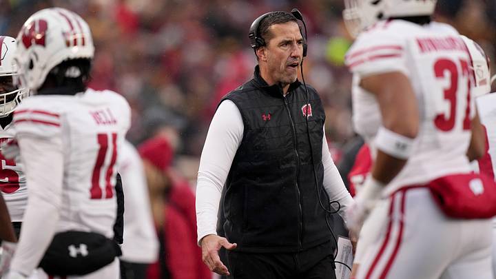 Wisconsin head coach Luke Fickell is shown during the second quarter of their game Saturday, November 25, 2023 at Huntington Bank Stadium in Minneapolis, Minnesota. Wisconsin beat Minnesota 28-14.