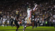 Sep 16, 2023; Boulder, Colorado, USA; Colorado State Rams wide receiver Tory Horton (14) pulls in a touchdown in overtime loss to the Colorado Buffaloes at Folsom Field. Mandatory Credit: Ron Chenoy-USA TODAY Sports