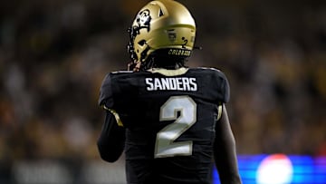 Oct 13, 2023; Boulder, Colorado, USA; Colorado Buffaloes quarterback Shedeur Sanders (2) warms up