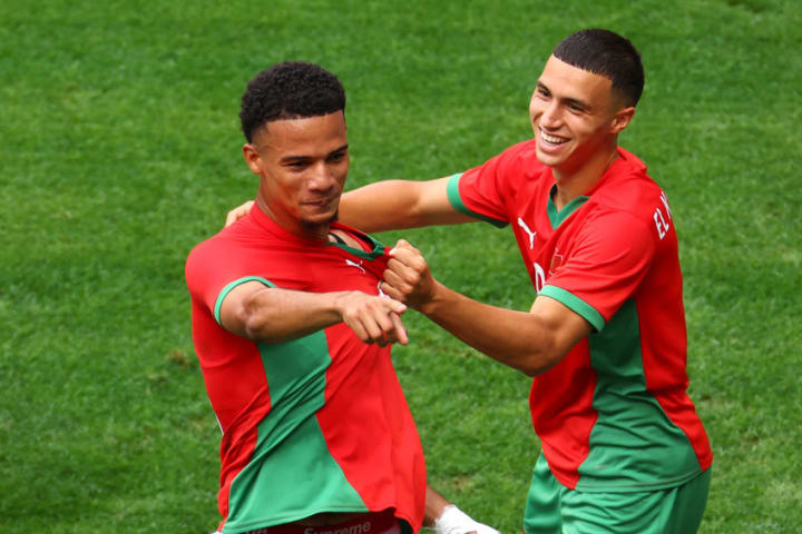 Amir Richardson, scoring his team's first goal with teammate
