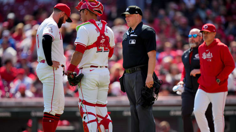 Cincinnati Reds pitcher Tejay Antone (70) exits the game