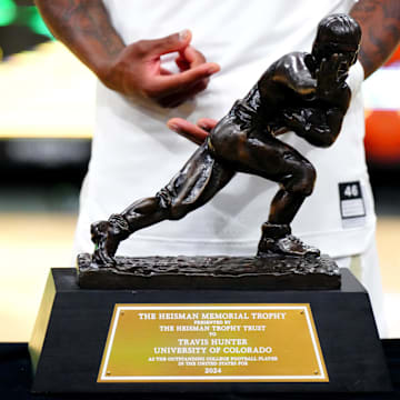 Quarterbacks Fernando Mendoza (Indiana), Diego Pavia (Vanderbilt), Julian Sayin (Ohio State) and running back Jeremiyah Love (Notre Dame) are this year’s Heisman Trophy finalists.