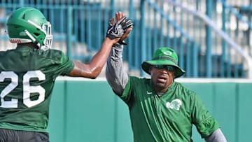 Tulane defensive back coach JJ McCleskey at practice