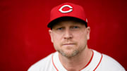 Cincinnati Reds hitting coach Chris Valaika (76) during the annual team picture day at the Cincinnati Reds Player Development Complex in Goodyear, Ariz., on Tuesday, Feb. 18, 2025.