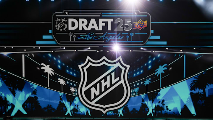 Jun 27, 2025; Los Angeles, California, USA; A general view inside the venue prior to the first round of the 2025 NHL Draft at Peacock Theater. Mandatory Credit: Kirby Lee-Imagn Images Jun 27, 2025; Los Angeles, California, USA; A general view inside the venue prior to the first round of the 2025 NHL Draft at Peacock Theater. Mandatory Credit: Kirby Lee-Imagn Images