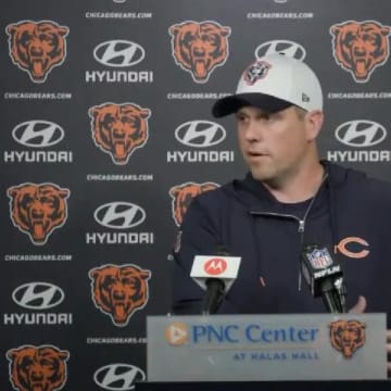 Bears offensive coordinator Shane Waldron had to explain Sunday's fewest yards by a Bears offense since 2021.