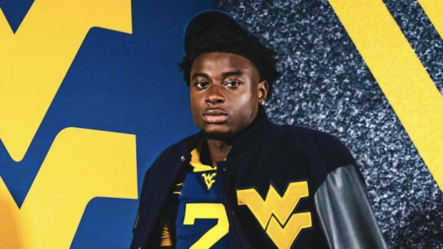 Safety Sammy Etienne during his visit to WVU (WVU Athletics Communications)