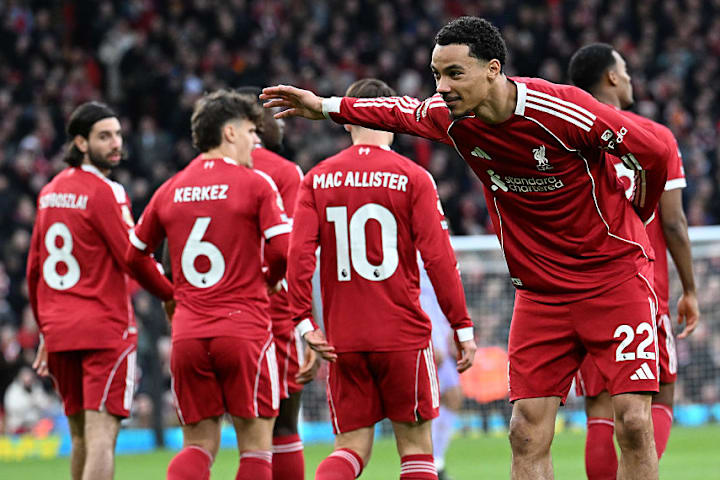 Hugo Ekitiké celebrates scoring