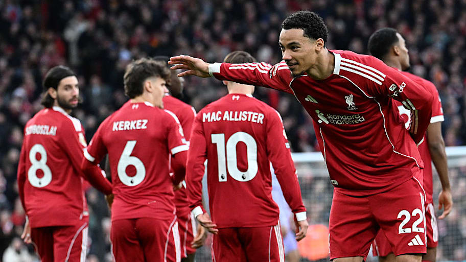 Hugo Ekitiké celebrates scoring