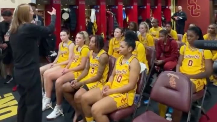 USC's Lindsay Gottlieb had a powerful message after her team's win. 