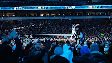 Jimmy Uso and Jey Uso during Wrestlemania XL Saturday at Lincoln Financial Field. 