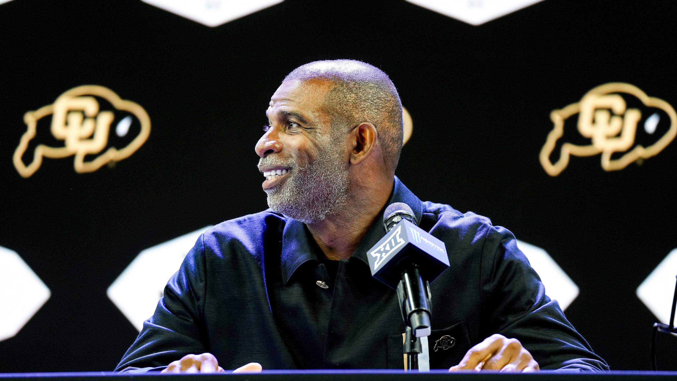 Sanders on Tuesday spoke to reporters at Big 12 Media Days.