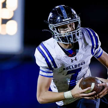 Gilmer Union Hill's EJ Mowery runs the ball in a game against Saint Jo. 