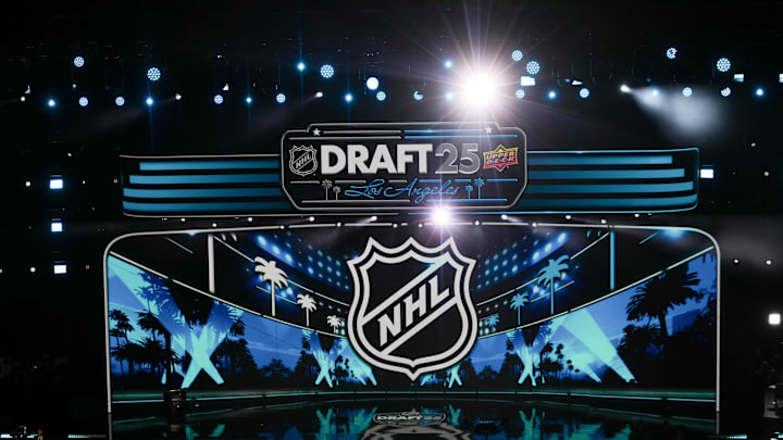 Jun 27, 2025; Los Angeles, California, USA; A general view inside the venue prior to the first round of the 2025 NHL Draft at Peacock Theater