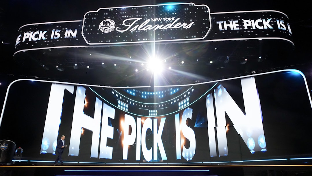 Jun 27, 2025; Los Angeles, California, USA; NHL Commissioner Gary Bettman walks onto the stage to announce the first overall pick by the New York Islanders in the first round of the 2025 NHL Draft at Peacock Theater. Mandatory Credit: Kirby Lee-Imagn Images