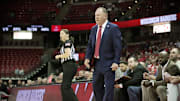 Wisconsin head coach Greg Gard is shown during the first half of their preseason game against UW-River Falls Wednesday, October 30, 2024 at the Kohl Center in Madison, Wisconsin.