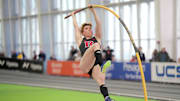 Feb 22, 2025; Staten Island, NY, USA; Chloe Timberg of Rutgers places fourth in the women's pole vault at 15-1 (4.60m) during the USATF Indoor Championships at Ocean Breeze Athletic Complex. Mandatory Credit: Kirby Lee-Imagn Images