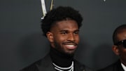 Shedeur Sanders on the red carpet before Super Bowl LIX NFL Honors at Saenger Theatre. 