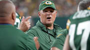 Green Bay Packers general manager Brian Gutekunst is shown during the second quarter of their preseason game against the New England Patriots