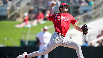 Andrew Painter draws a start in Spring Training for the Philadelphia Phillies against the Minnesota Twins