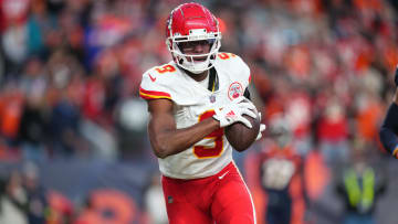 Dec 11, 2022; Denver, Colorado, USA; Kansas City Chiefs wide receiver JuJu Smith-Schuster (9) pulls in a touchdown reception in the third quarter against the Denver Broncos at Empower Field at Mile High.