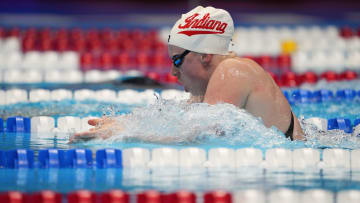 Lilly King competes in the 200-meter breaststroke final, Thursday, June 20, 2024, during the sixth day of the U.S. Olympic Team Swimming Trials at Lucas Oil Stadium in Indianapolis