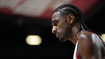 Jul 12, 2024; Las Vegas, NV, USA;  Washington Wizards center Alex Sarr (12) competes against the Atlanta Hawks during the second half at Thomas & Mack Center. Mandatory Credit: Lucas Peltier-USA TODAY Sports