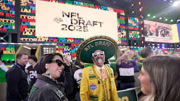 Green Bay Packers fans are shown before the start of the first round of the NFL Draft on Thursday.