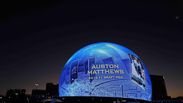 A general view of the exterior of The Sphere after the NHL Draft.