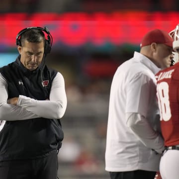Wisconsin head coach Luke Fickell is shown during the fourth quarter of their game Saturday, November 11, 2023 at Camp Randall Stadium in Madison, Wisconsin. Northwestern beat Wisconsin 24-10.\