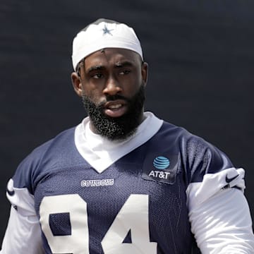 Dallas Cowboys defensive tackle Josiah Bronson during training camp at the River Ridge Fields. Mandatory Credit: Kirby Lee-Imagn Images