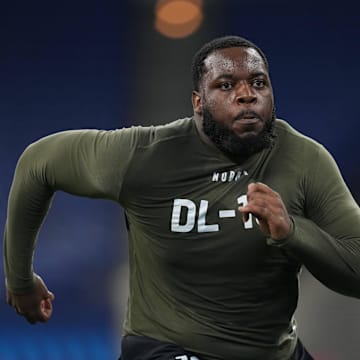 Mississippi State defensive lineman Cameron Young at the 2023 Scouting Combine.
