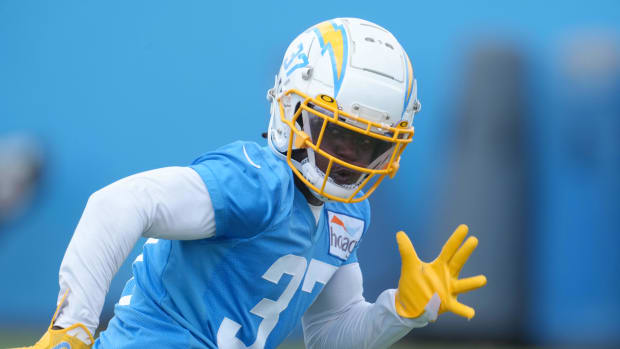 ; Los Angeles Chargers cornerback Kemon Hall (37) during minicamp at the Hoag Performance Center.