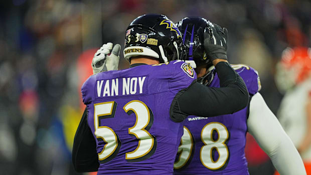 Baltimore Ravens Defensive Linemen Kyle Van Noy and Travis Jones