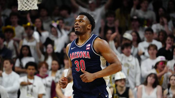 Mar 7, 2026; Boulder, Colorado, USA; Arizona Wildcats forward Tobe Awaka (30) during the second half against the Colorado Buffaloes at the CU Events Center. Mandatory Credit: Ron Chenoy-Imagn Images