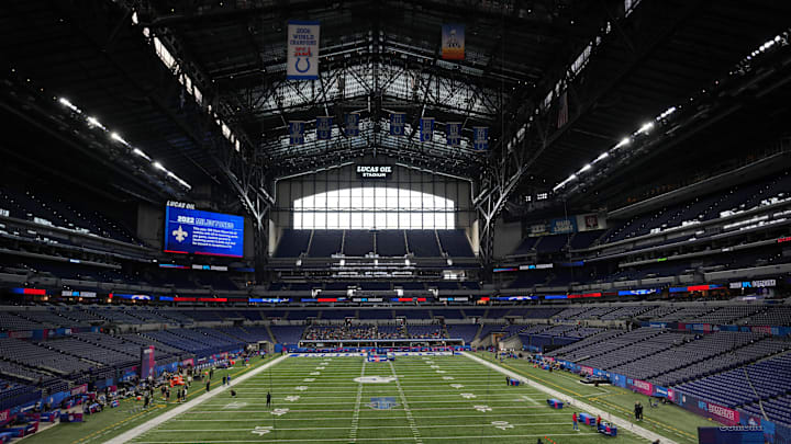 Mar 5, 2023; Indianapolis, IN, USA; A general overall view of the NFL Scouting Combine at Lucas Oil