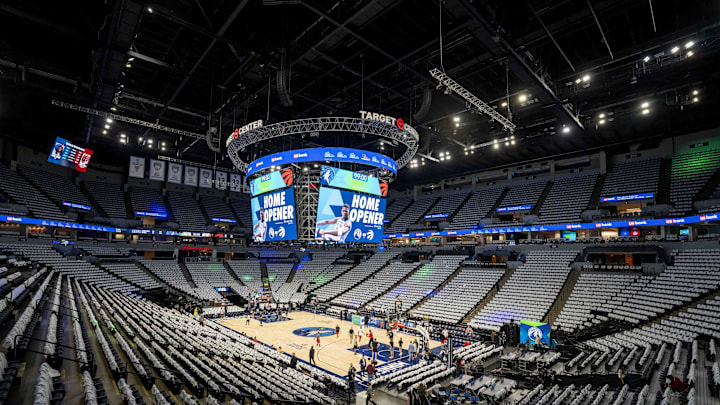 Oct 26, 2024; Minneapolis, Minnesota, USA; A general view of Target Center before a game between the Toronto Raptors and Minnesota Timberwolves. Mandatory Credit: Jesse Johnson-Imagn Images Oct 26, 2024; Minneapolis, Minnesota, USA; A general view of Target Center before a game between the Toronto Raptors and Minnesota Timberwolves. Mandatory Credit: Jesse Johnson-Imagn Images